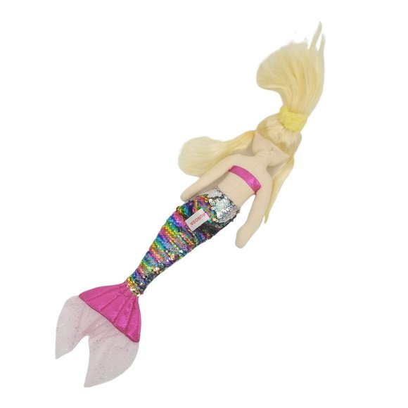 Aurora World Mermaid Rainbow Sequins Pink Plush 20" Doll Blonde Hair Stuffed Toy - Picture 4 of 10